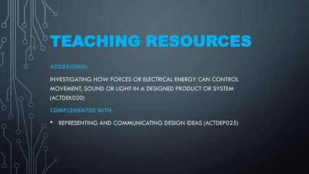 Teaching resources Addressing: