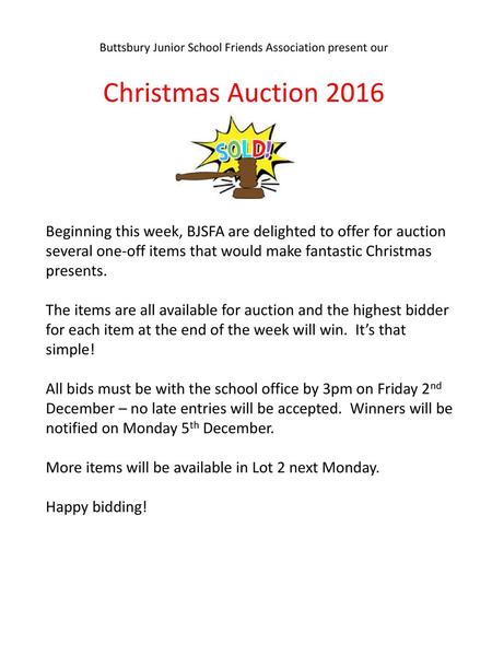 Buttsbury Junior School Friends Association present our