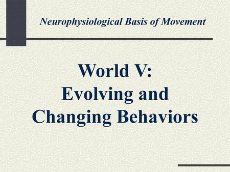 Neurophysiological Basis of Movement