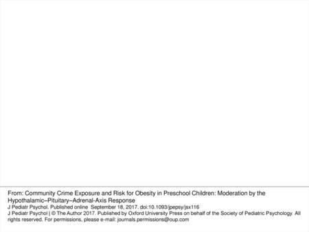 Figure 3. Hypothalamic–Pituitary–Adrenal (HPA)-axis functioning moderates crime exposure: regions of significance on X (crime). The lines represent two.