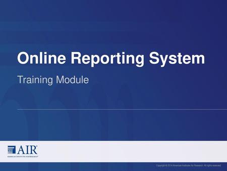 Online Reporting System