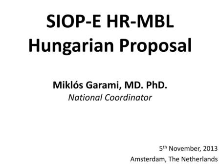 SIOP-E HR-MBL Hungarian Proposal