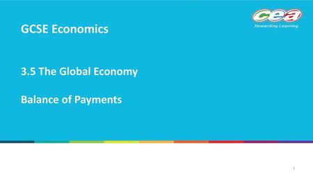 3.5 The Global Economy Balance of Payments