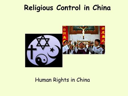 Religious Control in China