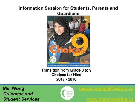 Information Session for Students, Parents and Guardians