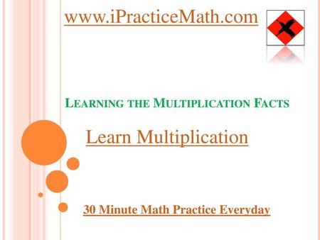 Learning the Multiplication Facts