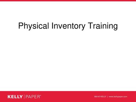 Physical Inventory Training