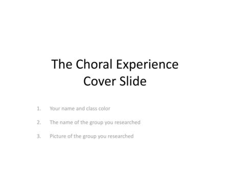 The Choral Experience Cover Slide