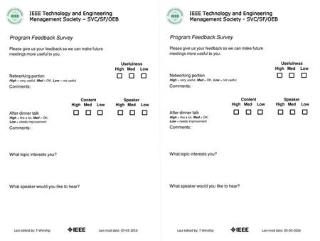 Program Feedback Survey Program Feedback Survey