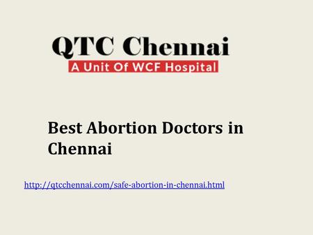 Best Abortion Doctors in Chennai