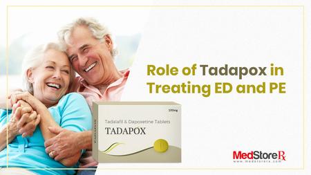 About Tadapox Effective in treating Erectile Dysfunction (ED) and Premature Ejaculation (PE). Contains 20 mg Tadalafil and 60 mg Dapoxetine. Clinically.