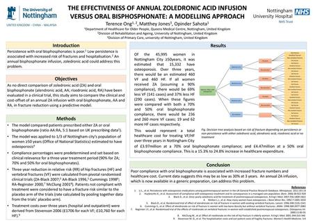 THE EFFECTIVENESS OF ANNUAL ZOLEDRONIC ACID INFUSION VERSUS ORAL BISPHOSPHONATE: A MODELLING APPROACH Terence Ong1, 2, Matthey Jones3, Opinder Sahota1.