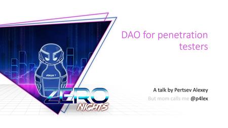 DAO for penetration testers