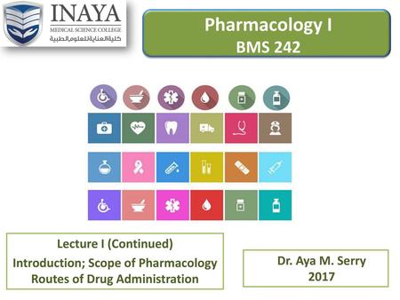 Introduction; Scope of Pharmacology Routes of Drug Administration