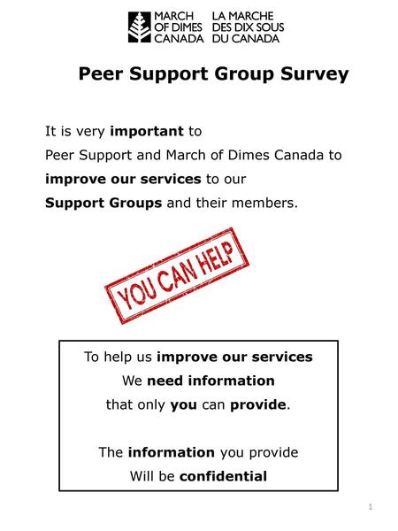 Peer Support Group Survey