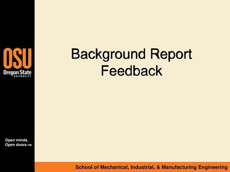 Background Report Feedback