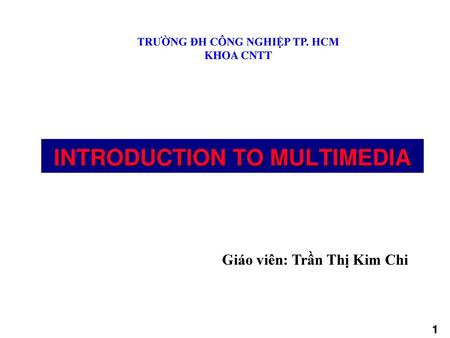 INTRODUCTION TO MULTIMEDIA