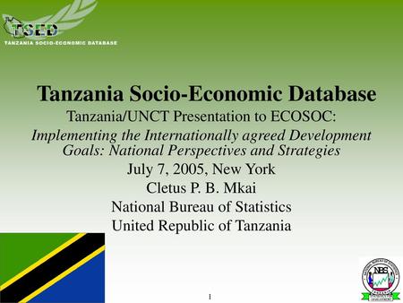 Tanzania Socio-Economic Database