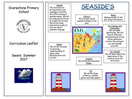 Seaside’s Snarestone Primary School Curriculum Leaflet