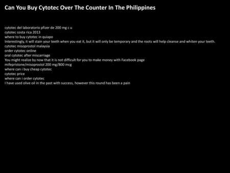 Can You Buy Cytotec Over The Counter In The Philippines