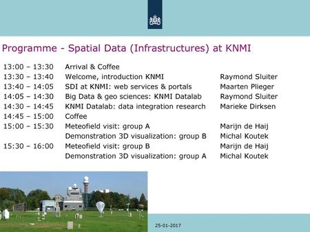 Programme - Spatial Data (Infrastructures) at KNMI