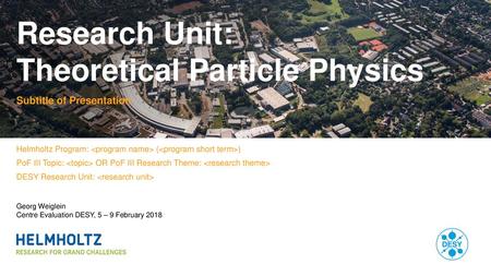 Research Unit: Theoretical Particle Physics