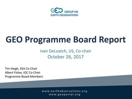 GEO Programme Board Report