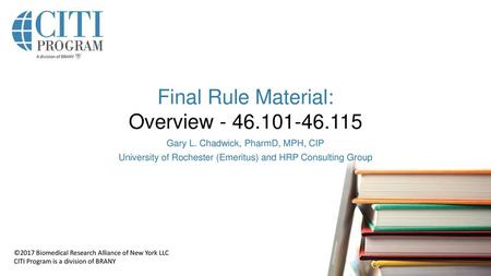 Final Rule Material: Overview