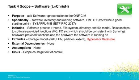 Task 4 Scope – Software (L=ChrisH)