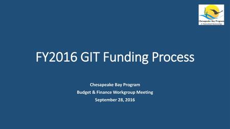 Chesapeake Bay Program Budget & Finance Workgroup Meeting