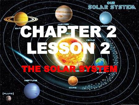 CHAPTER 2 LESSON 2 THE SOLAR SYSTEM.