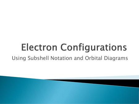 Electron Configurations