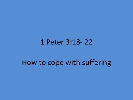 How to cope with suffering