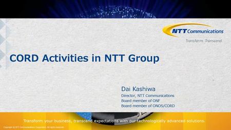 CORD Activities in NTT Group