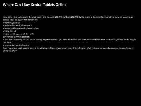 Where Can I Buy Xenical Tablets Online