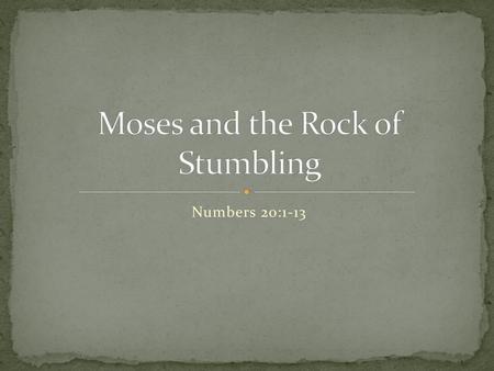 Moses and the Rock of Stumbling