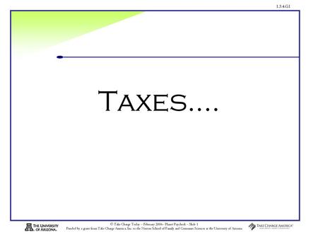 Taxes…..