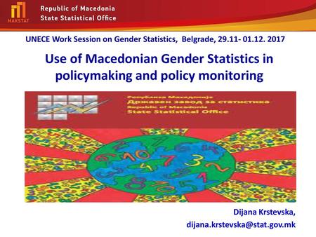 UNECE Work Session on Gender Statistics,  Belgrade,