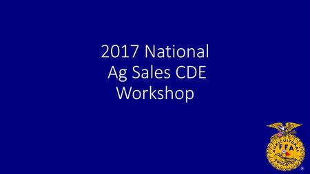 2017 National Ag Sales CDE Workshop