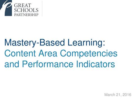 Mastery-Based Learning: