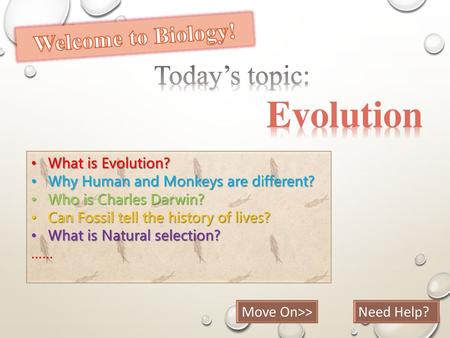 Evolution Today’s topic: Welcome to Biology! What is Evolution?