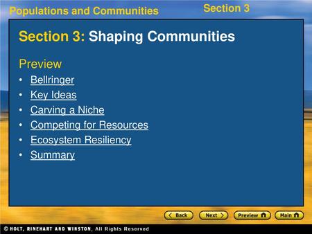 Section 3: Shaping Communities