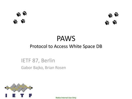 PAWS Protocol to Access White Space DB