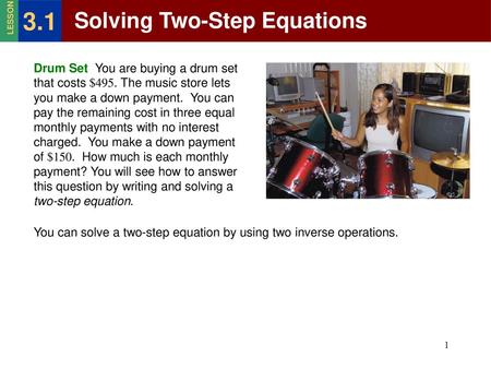 3.1 Solving Two-Step Equations