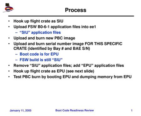 Boot Code Readiness Review