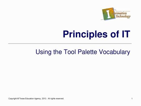 Using the Tool Palette Vocabulary