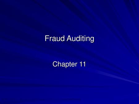 Fraud Auditing Chapter 11.