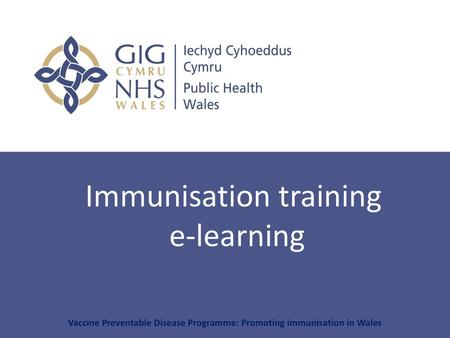 Immunisation training e-learning