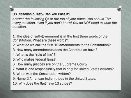 US Citizenship Test– Can You Pass It