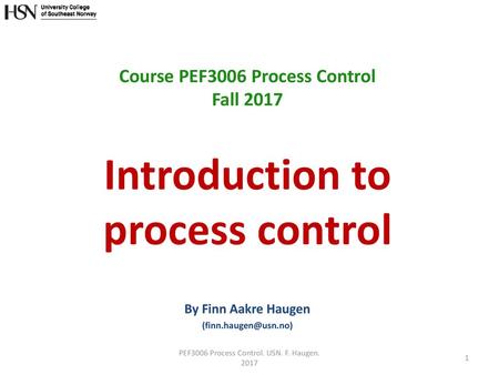 Introduction to process control